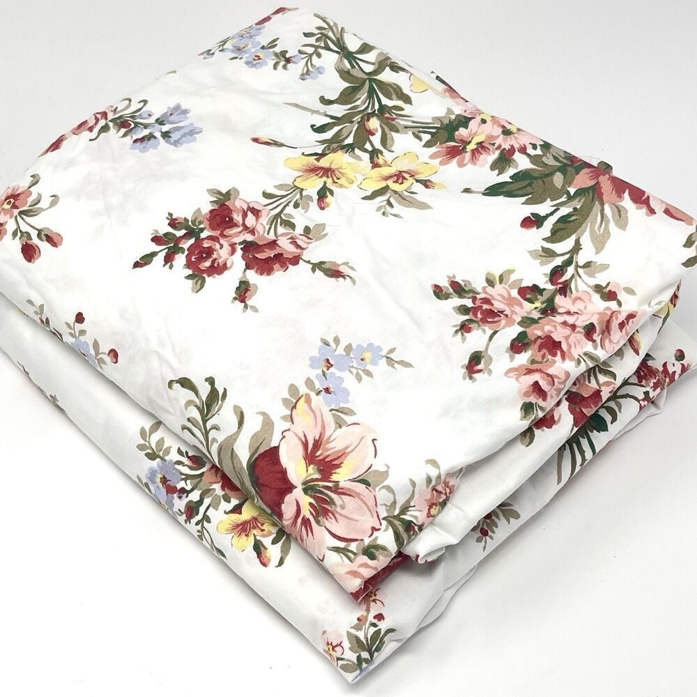 Ralph Lauren Petticoat Twin Sheet Set Flat & Fitted Floral Vintage NEW UNUSED
